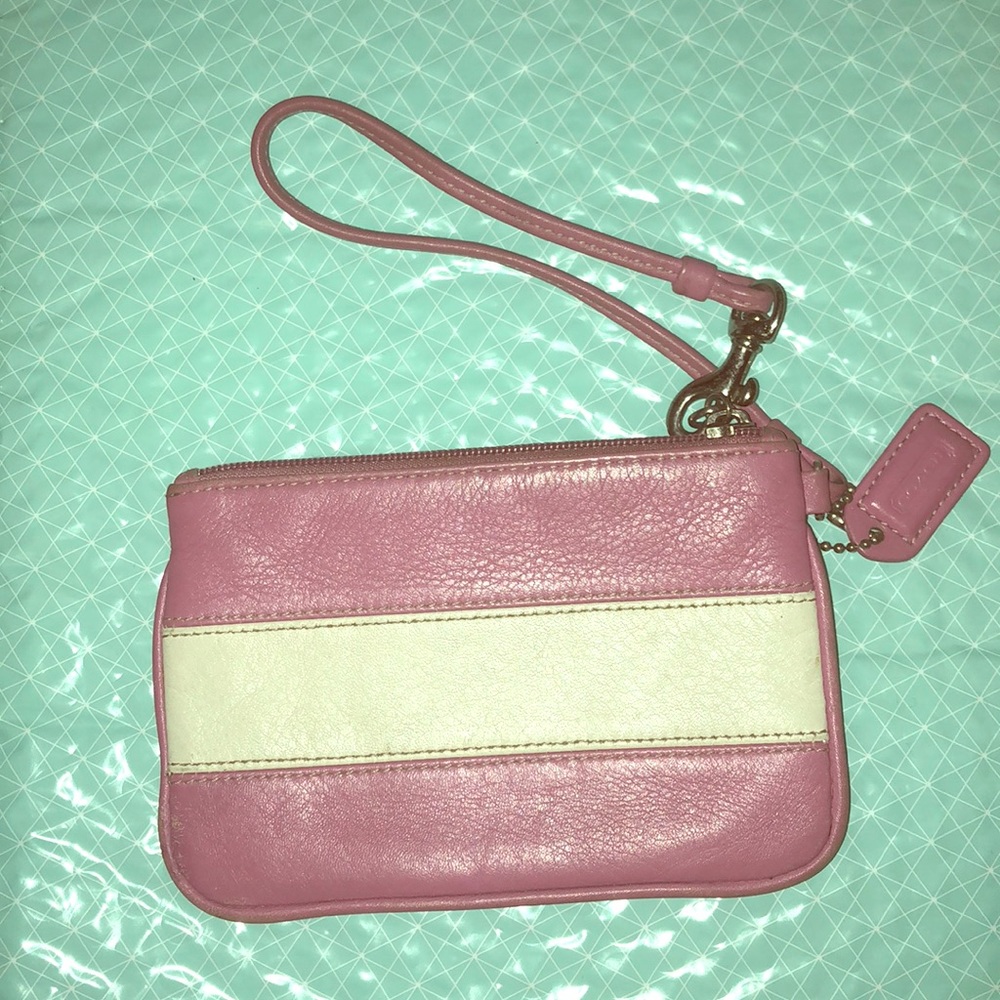 Pink coach wristlet